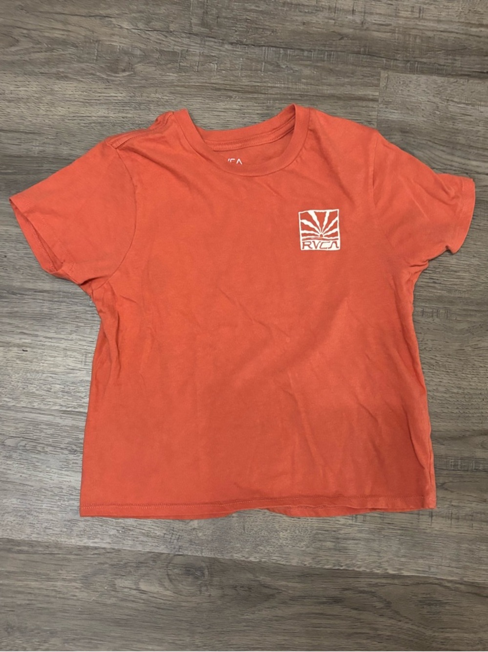 RVCA Kids Orange Short Sleeve Logo Tee